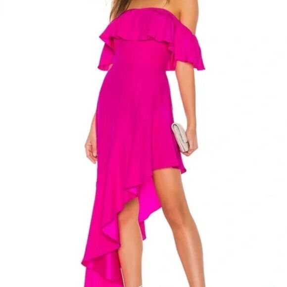 Amanda Uprichard Pink Off-Shoulder Flutter Sleeve Sundress - NWT Size Medium